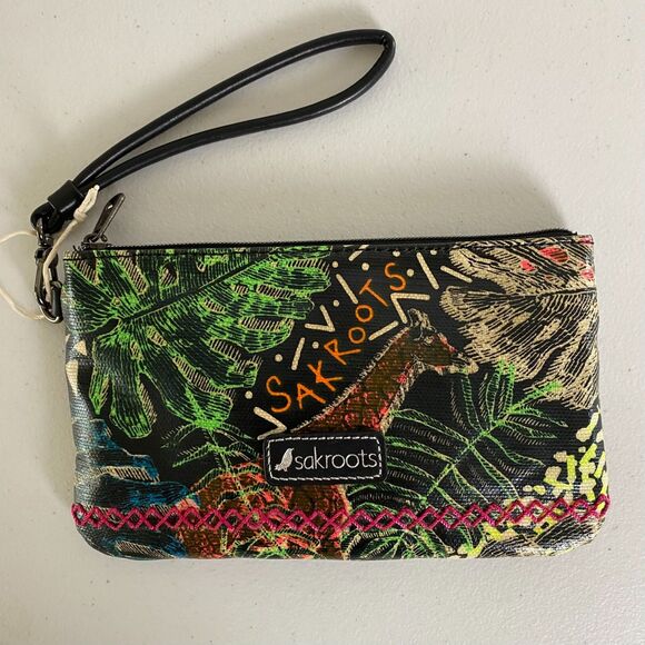 Sakroots Wristlet Artist Circle Black Wild Life Portable Power Bank NEW - Picture 2 of 10